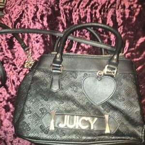 Juicy Couture Black Satchel with Gold-Tone Accents